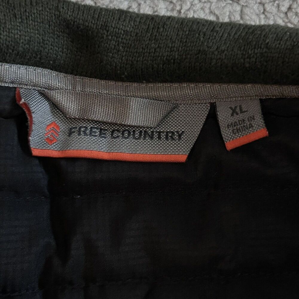 Free Country Men’s Size XL Fleece Jacket Full Zip Green Dadcore Outdoorwear - Picture 3 of 14